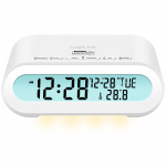 LogiLink Klockradio Temp/Luftfuktighet USB-C/Batteridrift Vit