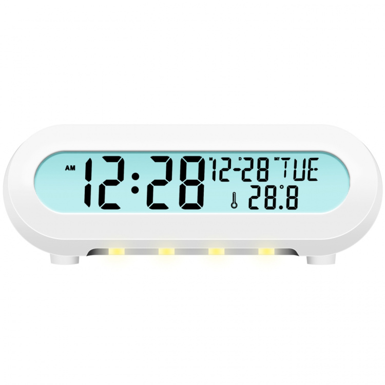 LogiLink Klockradio Temp/Luftfuktighet USB-C/Batteridrift Vit