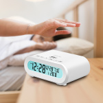 LogiLink Klockradio Temp/Luftfuktighet USB-C/Batteridrift Vit