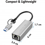 LogiLink USB-A/USB-C -> 2,5 Gigabit Nätverksadapter RJ45