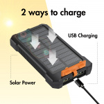 LogiLink Solcells-Powerbank 10.000mAh 2xUSB-A + USB-C in/ut 12W LogiLink Solcells-Powerbank 10.000mAh 2xUSB-A + USB-C in/ut 12W