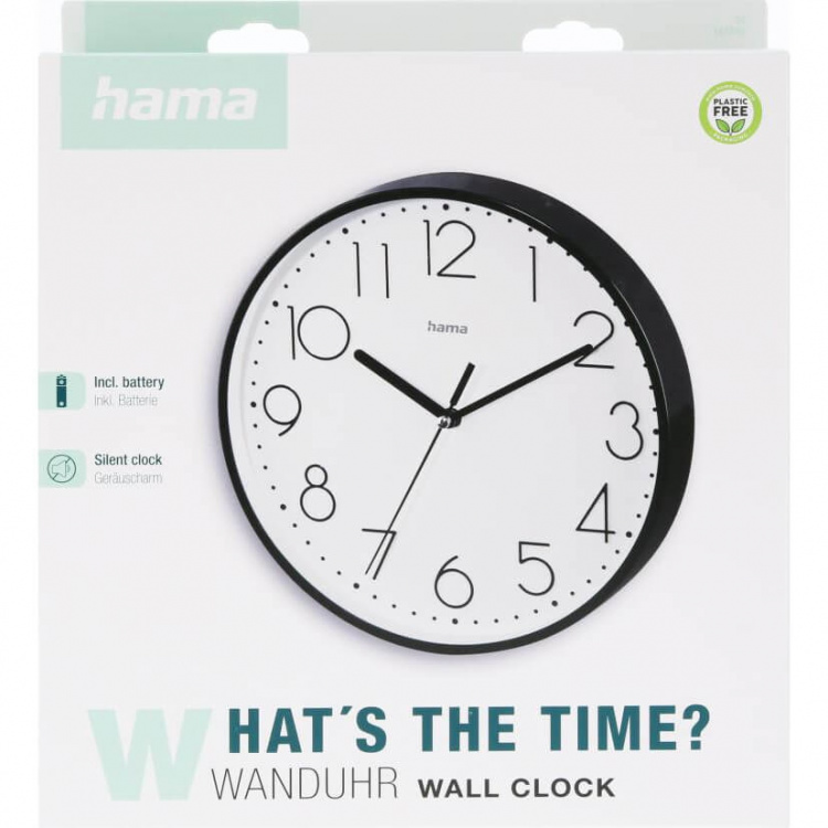 Hama Clock Salina Diameter 22cm Black Hama Clock Salina Diameter 22cm Black