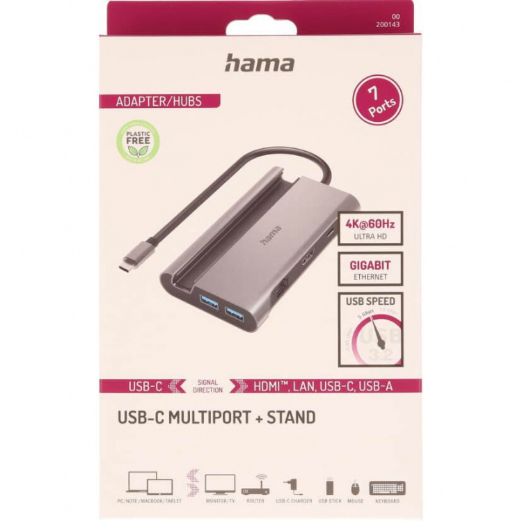 Hama USB Hub USB-C Multiport 7-Port Hama USB Hub USB-C Multiport 7-Port