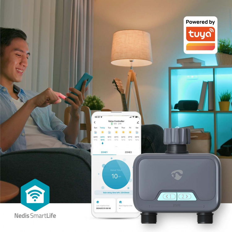 Nedis SmartLife Water Control | Bluetooth® | Battery Powered | IP54 | Maximum water pressure: 8 Bar | Android™ / IOS
