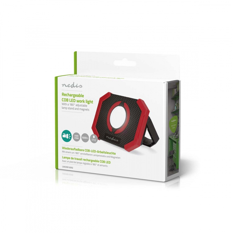 Nedis Work Lamp | 10 W | Battery Powered | 5 V DC | N/A | Rechargeable | Light duration: 10 h | 1000 lm | Light range: 30 m Nedis Work Lamp | 10 W | Battery Powered | 5 V DC | N/A | Rechargeable | Light duration: 10 h | 1000 lm | Light range: 30 m