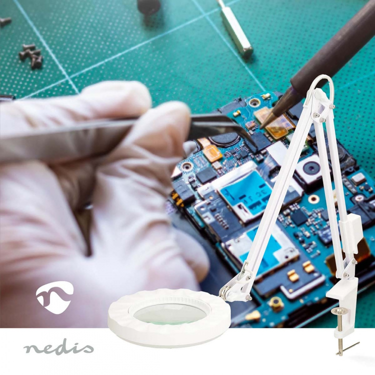 Nedis Magnifying Table Lamp | Lens strength: 3 Diopter | 6500 K | 6 W | 700 lm | White