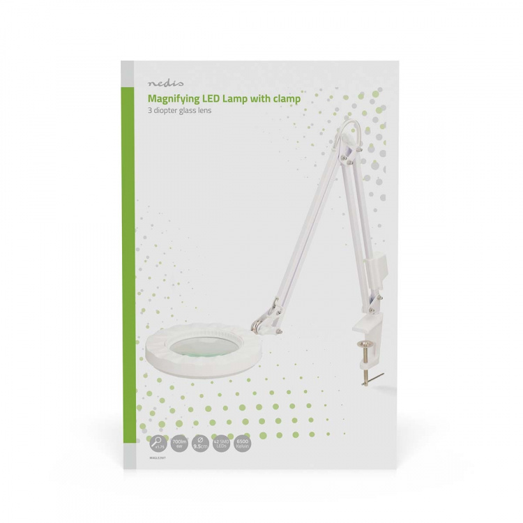 Nedis Magnifying Table Lamp | Lens strength: 3 Diopter | 6500 K | 6 W | 700 lm | White