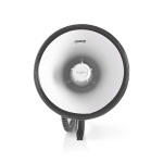 Nedis Megaphone | Maximum range: 1500 m | Volume control: 120 dB | Detachable Microphone | Built-in siren | Bluetooth® | Recording function | USB playback | Shoulder strap | Black / White Nedis Megaphone | Maximum range: 1500 m | Volume control: 120 dB | Detachable Microphone | Built-in siren | Bluetooth® | Recording function | USB playback | Shoulder strap | Black / White