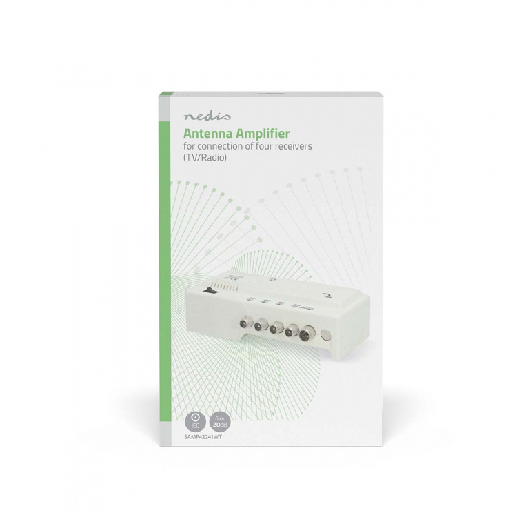 Nedis CATV Amplifier | Gain: 20 dB | 47 - 862 MHz | Number of outputs: 4 | Gain control | White