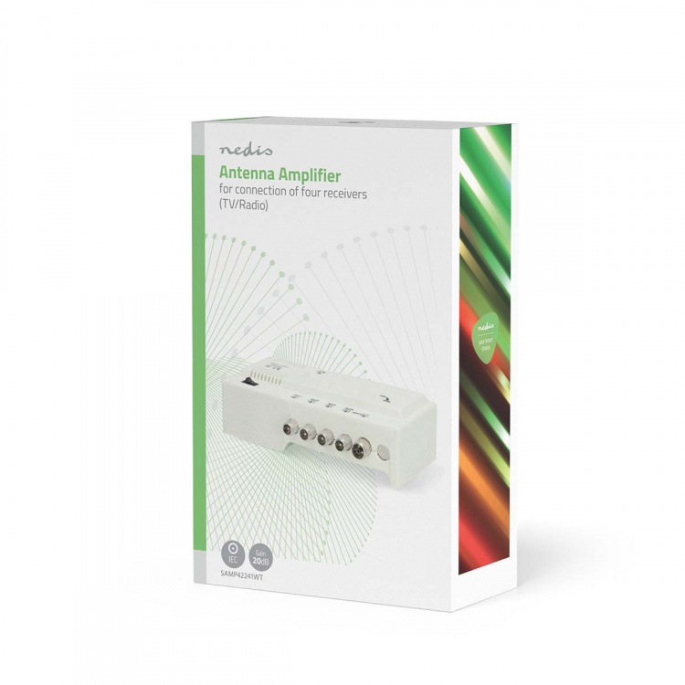 Nedis CATV Amplifier | Gain: 20 dB | 47 - 862 MHz | Number of outputs: 4 | Gain control | White