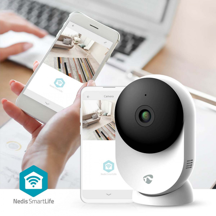 Nedis SmartLife Indoor Camera | 3MP Full HD 1296p | Cloud Storage (optional) / microSD (not included) / Onvif | With motion sensor | Night vision | White Nedis SmartLife Indoor Camera | 3MP Full HD 1296p | Cloud Storage (optional) / microSD (not included) / Onvif | With motion sensor | Night vision | White