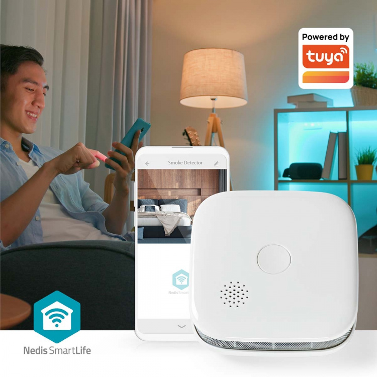 Nedis SmartLife Smoke Detector | Wi-Fi | Battery Powered | Sensor life cycle: 10 year | EN 14604 | Max. battery life: 24 Months | 85 dB | White | 1 pcs Nedis SmartLife Smoke Detector | Wi-Fi | Battery Powered | Sensor life cycle: 10 year | EN 14604 | Max. battery life: 24 Months | 85 dB | White | 1 pcs