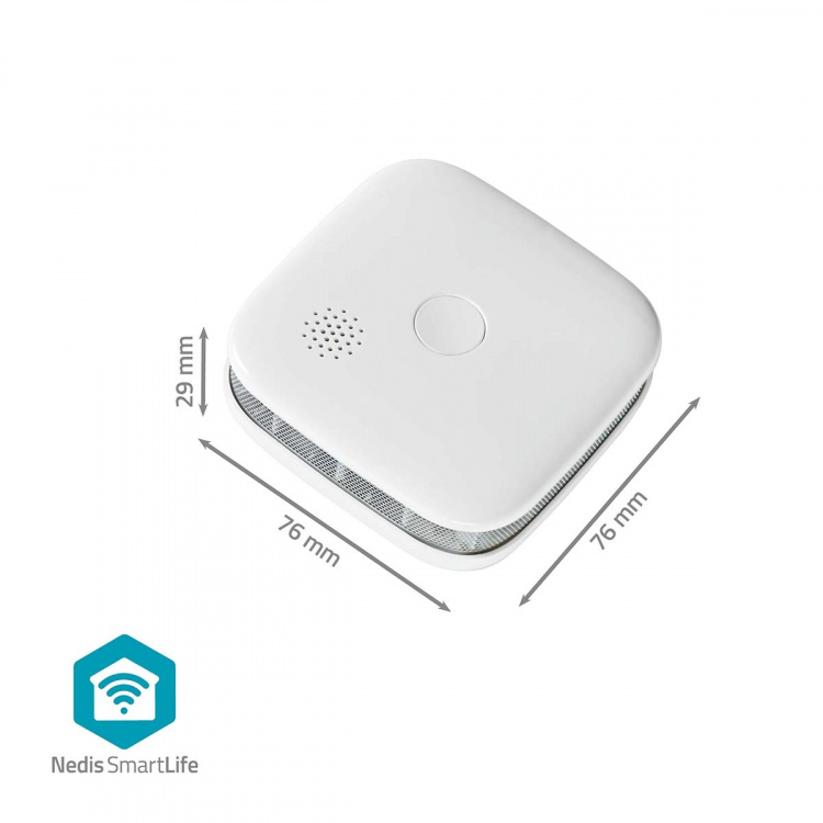 Nedis SmartLife Smoke Detector | Wi-Fi | Battery Powered | Sensor life cycle: 10 year | EN 14604 | Max. battery life: 24 Months | 85 dB | White | 1 pcs Nedis SmartLife Smoke Detector | Wi-Fi | Battery Powered | Sensor life cycle: 10 year | EN 14604 | Max. battery life: 24 Months | 85 dB | White | 1 pcs