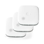 Nedis SmartLife Smoke Detector | Battery Powered | Sensor life cycle: 10 year | EN 14604 | Max. battery life: 24 Months | 85 dB | White | 3 pcs