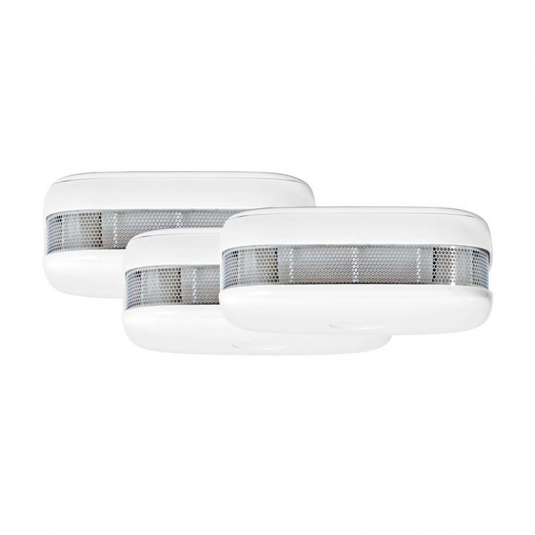 Nedis SmartLife Smoke Detector | Battery Powered | Sensor life cycle: 10 year | EN 14604 | Max. battery life: 24 Months | 85 dB | White | 3 pcs