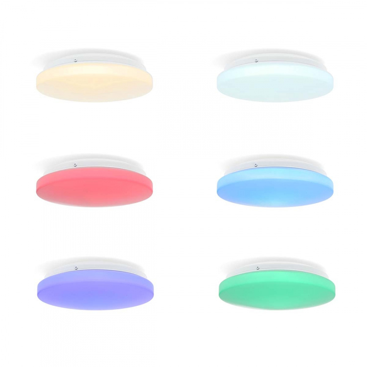 Nedis SmartLife Ceiling Light | RGB / Warm to Cool White | Round | Diameter: 260 mm | 1820 lm | 2700 - 6500 K | IP44 | Energy class: F | Android™ / IOS