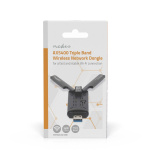 Nedis Network Dongle | Wi-Fi | AX5400 | 2.4/5/6 GHz (Triple Band) | USB3.0 | Wi-Fi speed total: 5400 Mbps | Windows 10 / Windows 11 Nedis Network Dongle | Wi-Fi | AX5400 | 2.4/5/6 GHz (Triple Band) | USB3.0 | Wi-Fi speed total: 5400 Mbps | Windows 10 / Windows 11