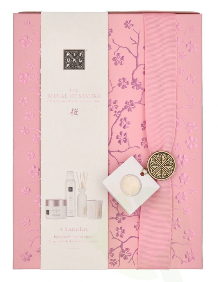 Rituals Sakura Set 610 ml Scented Candle 140ml/Mini Fragrance Sticks 70ml/Foaming Shower Gel 200ml/Body Cream 200ml