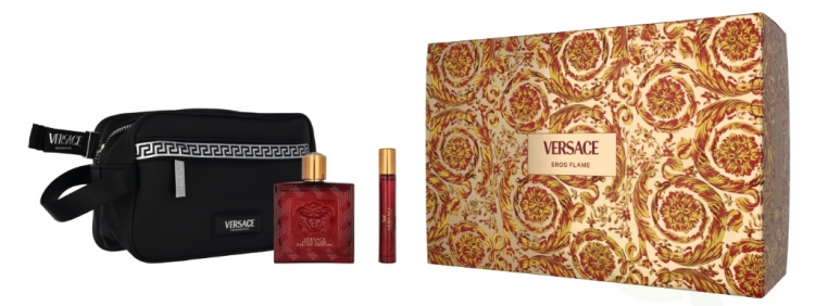 Versace Eros Flame Giftset 110 ml Edp spray 100ml/Travel Spray 10/Bag