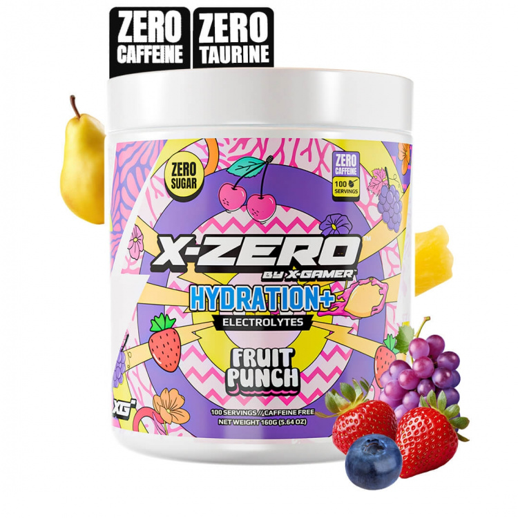 X-GAMER Energy Drink Powder X-Zero Hydration+ 160 gram Fruit Punch