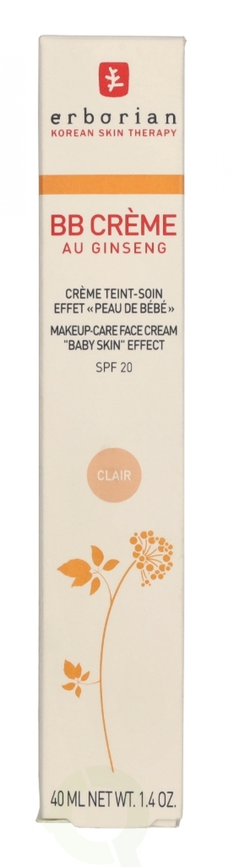 Erborian BB Cream Au Ginseng 5-In-1 Baby Skin Effect SPF20 40 ml Clair