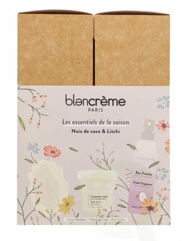 Blancreme Season Essentials Set - Coconut & Lychee 160 ml Fresh Fragrance 50ml/Soap 70gr/Body Scrub 40ml