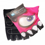 Crazy Safety Pink kids bike gloves with reflective eyes, padded palms - Pink - Size S