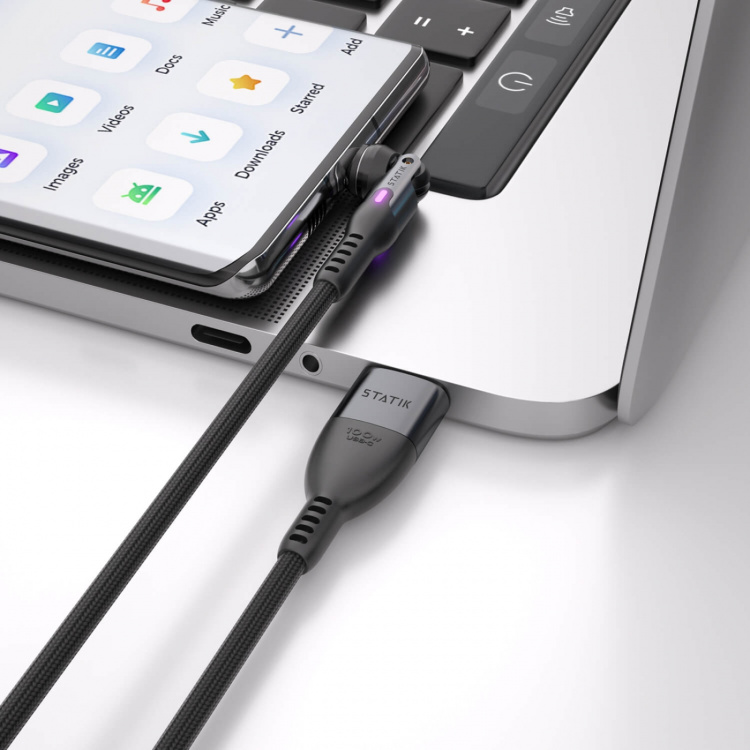 STATIK Cable PowerPivot Pro Nylon Braided USB-C To USB-C Black 1m STATIK Cable PowerPivot Pro Nylon Braided USB-C To USB-C Black 1m