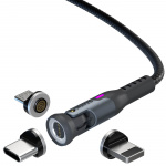 STATIK Cable 360 Pro Magnetic Tip USB-C/Lightning/MicroUSB Black 1m