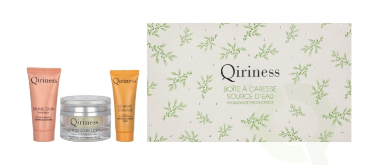 Qiriness Boite A Caresse Source D\'eau Set 100 ml Caresse Source d\'Eau Cream 50ml/Balm Divin 30ml/Vitamin Wrap 20ml