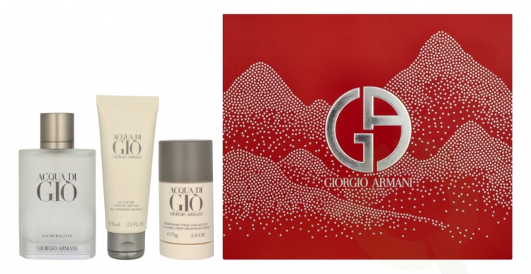 Armani Acqua Di Gio Pour Homme Giftset 250 ml Edt Spray 100ml/Body Shampoo 75ml/Deo Stick 75gr