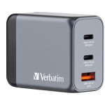 Verbatim - GNC-65 GaN Charger 3 Port 65W USB-A/USB-C Verbatim - GNC-65 GaN Charger 3 Port 65W USB-A/USB-C