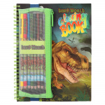 Dino World Colouring Book with Coloured Pencils - (412746)