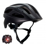 Crazy Safety Black S.W.A.T Bicycle helmet for kids 6-12 years with USB rechargeable built-in red LED light - Black - M (54-58cm)