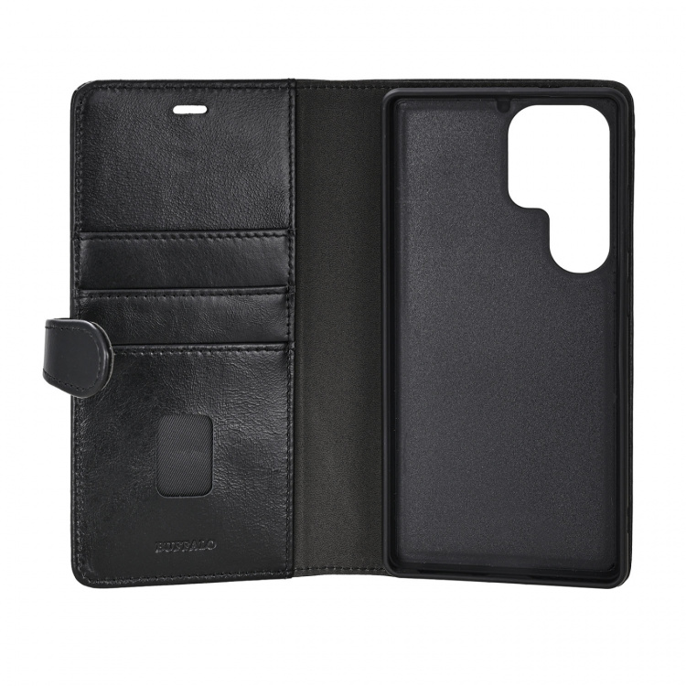 Buffalo Wallet 2in1 Samsung S25 Ultra 5G Leather 3 Card Black