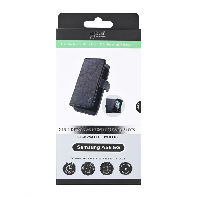 Gear Wallet 2in1 Samsung A56 5G 3 Card Recycled Black