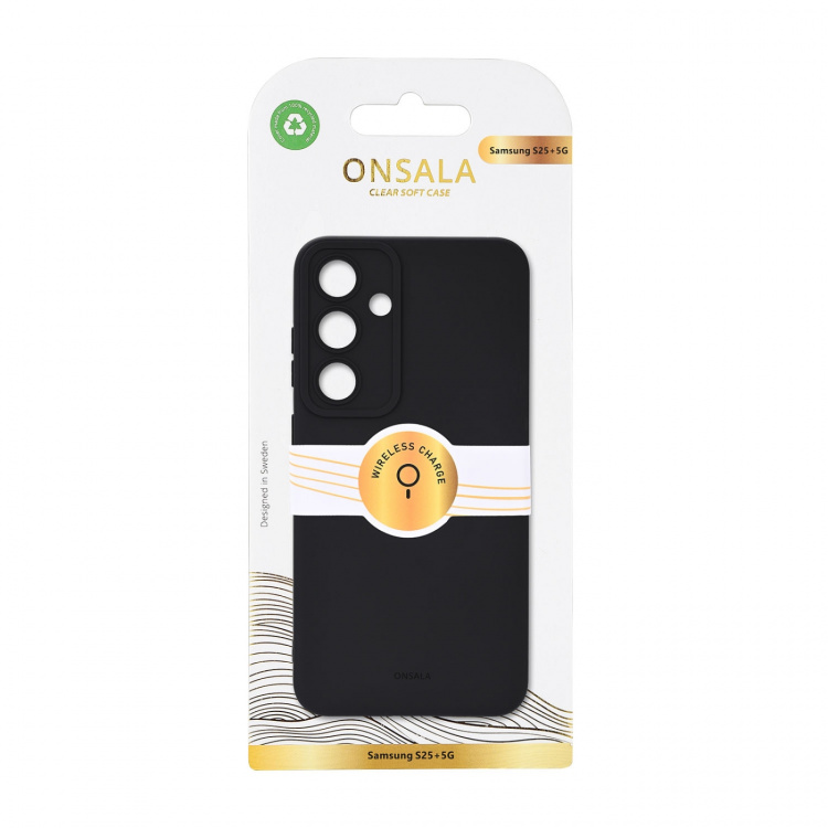 Onsala Phone Case Samsung S25+ 5G Back Silicone Touch Recycled Black