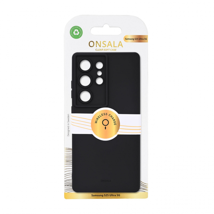 Onsala Phone Case Samsung S25 Ultra 5G Back Silicone Touch Recycled Black