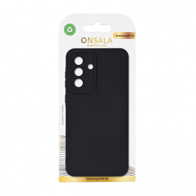 Onsala Phone Case Samsung A36 5G Back Silicone Touch Recycled Black Onsala Phone Case Samsung A36 5G Back Silicone Touch Recycled Black