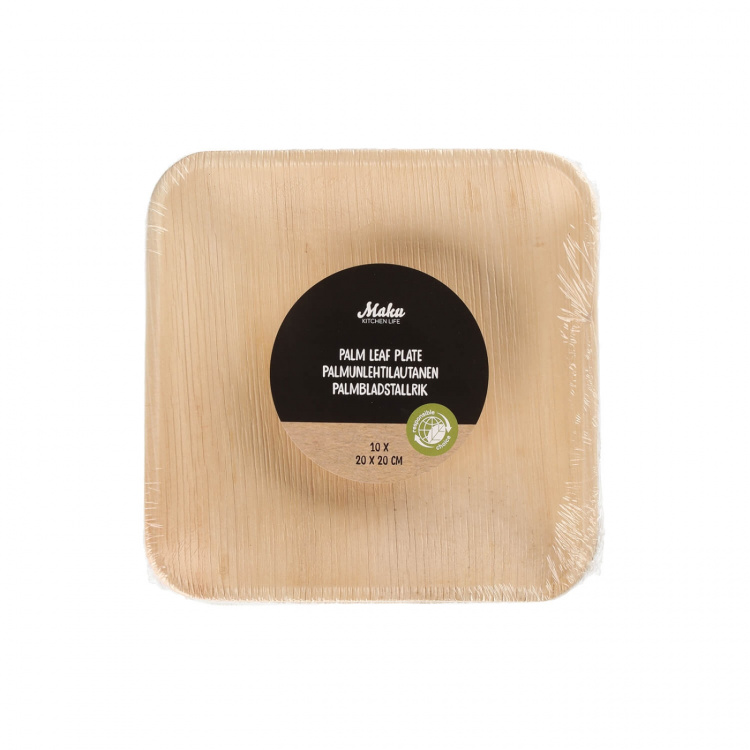 Maku Plate Palm Leaf 20x20cm 10 Pcs