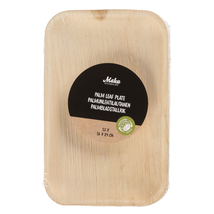 Maku Plate Palm Leaf 16x24cm 10pcs