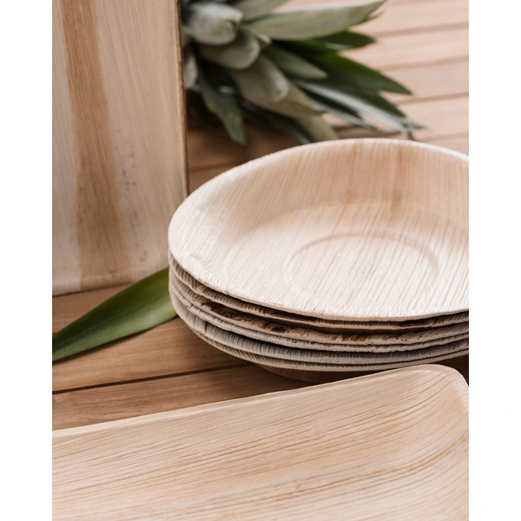 Maku Plate Palm Leaf Round 20cm 10 Pcs