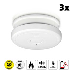 Alecto Smoke detector with hush button 3-pack White Alecto Smoke detector with hush button 3-pack White
