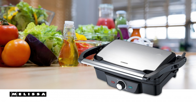 MELISSA Panini / Table grill 1600W Black / Stainless Steel top housing MELISSA Panini / Table grill 1600W Black / Stainless Steel top housing