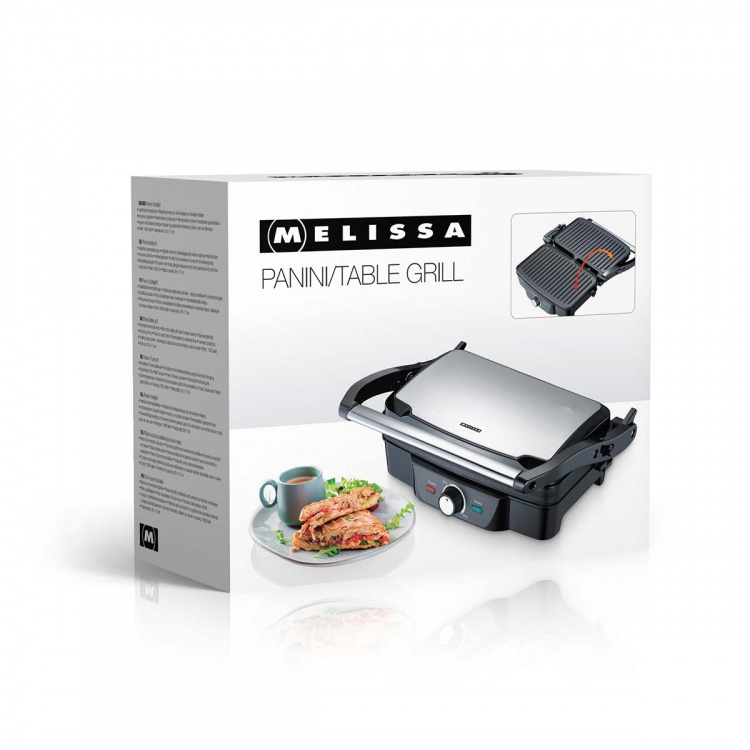 MELISSA Panini / Table grill 1600W Black / Stainless Steel top housing MELISSA Panini / Table grill 1600W Black / Stainless Steel top housing