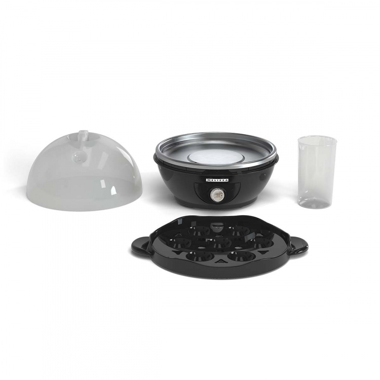 MELISSA Egg Boiler | 7 Eggs | Audible ready signal | Measuring cup | Black