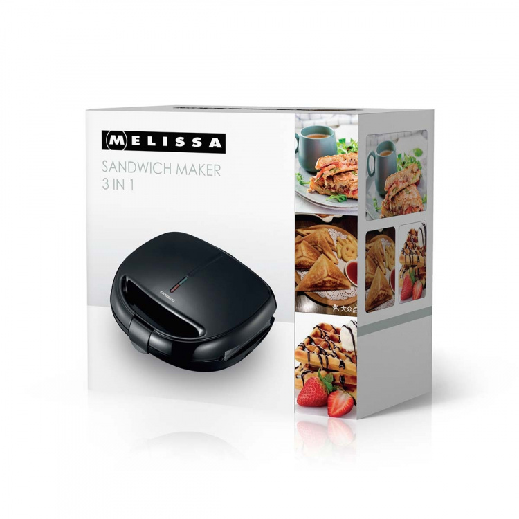 MELISSA 3 in 1 detachable sandwich maker 850W Black MELISSA 3 in 1 detachable sandwich maker 850W Black