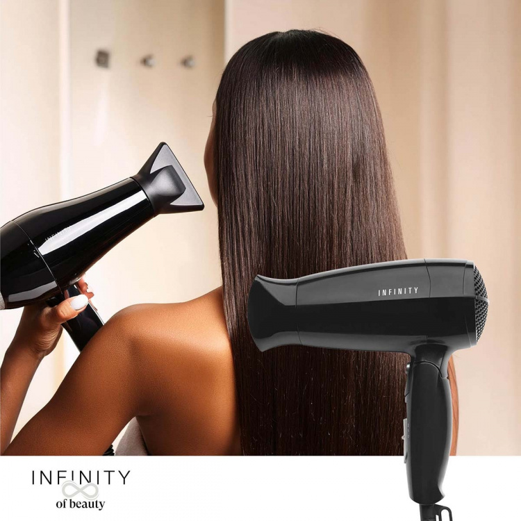 MELISSA Hair dryer with foldable handle 1600W Black MELISSA Hair dryer with foldable handle 1600W Black