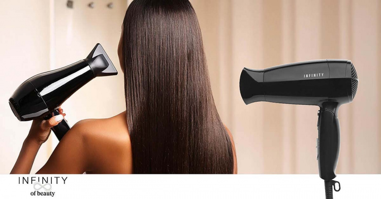 MELISSA Hair dryer with foldable handle 1600W Black MELISSA Hair dryer with foldable handle 1600W Black