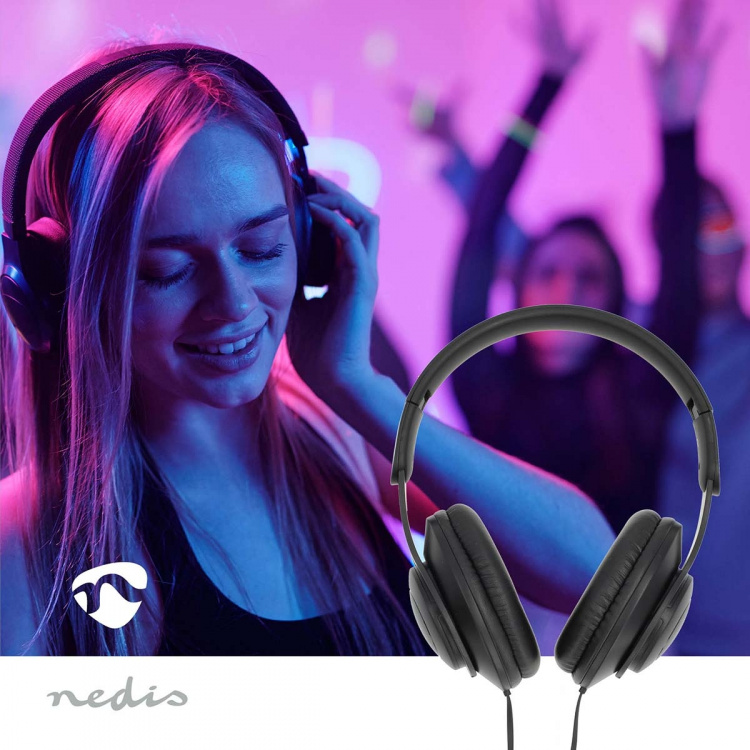 Nedis Over-Ear Wired Headphones | USB-C™ | Cable length: 1.20 m | Volume control | Black